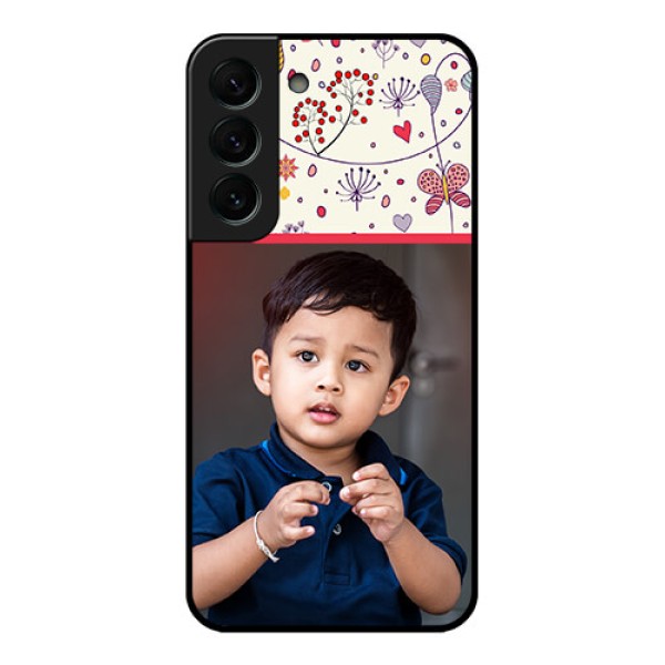 Galaxy S22 Plus 5G Custom Glass Mobile Case - Premium Floral Design