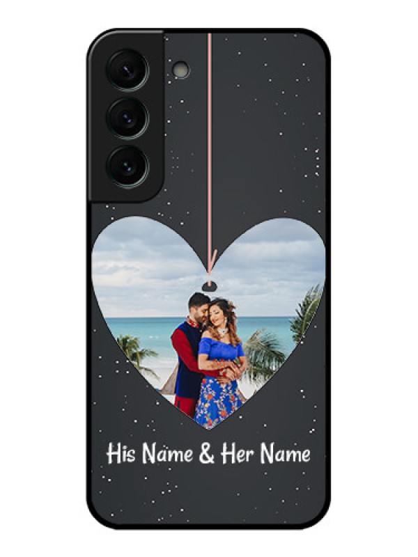 Custom Galaxy S22 Plus 5G Custom Glass Phone Case - Hanging Heart Design