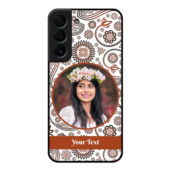 Galaxy S22 Plus 5G Custom Glass Mobile Case - Abstract Flower Design