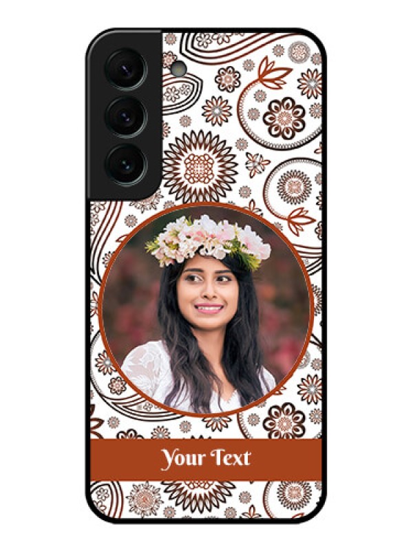 Custom Galaxy S22 Plus 5G Custom Glass Mobile Case - Abstract Flower Design