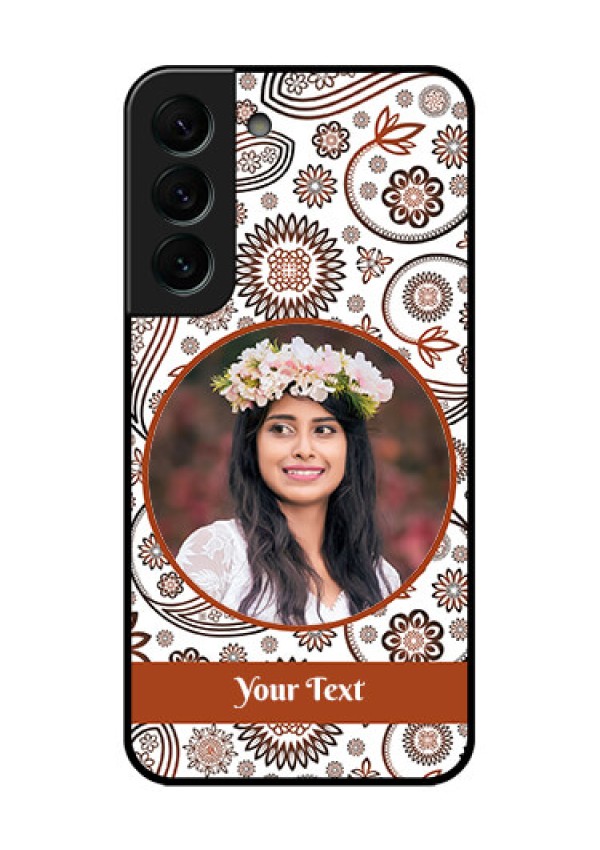 Galaxy S22 Plus 5G Custom Glass Mobile Case - Abstract Flower Design