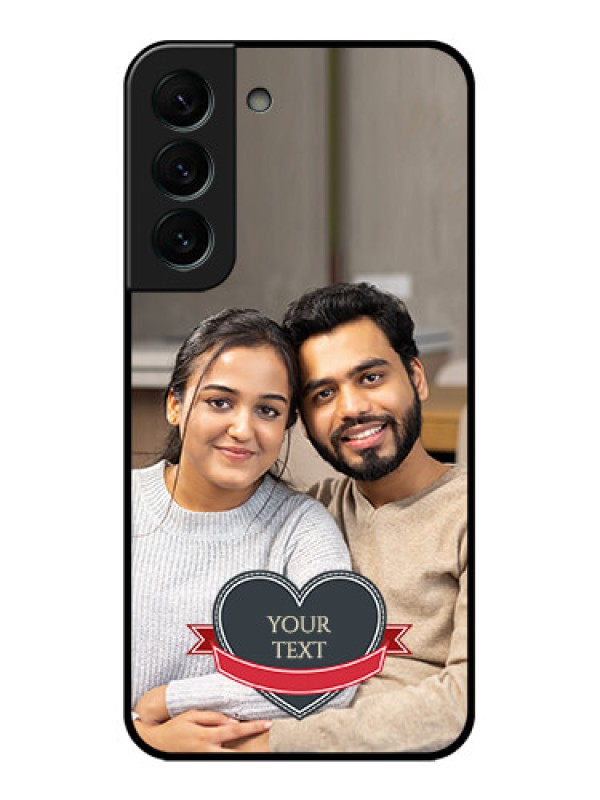 Custom Galaxy S22 Plus 5G Custom Glass Phone Case - Just Married Couple Design