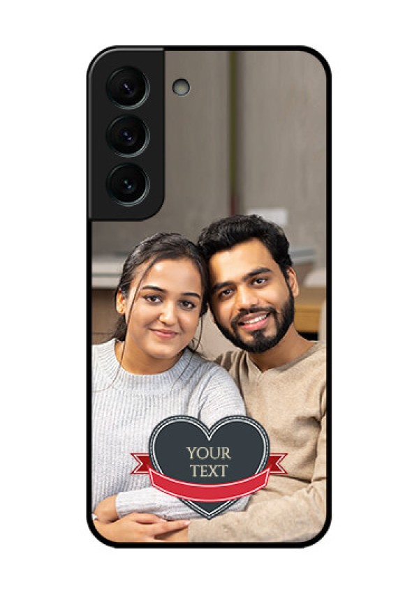 Galaxy S22 Plus 5G Custom Glass Phone Case - Just Married Couple Design