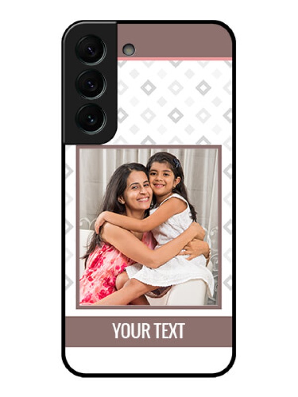 Custom Galaxy S22 Plus 5G Photo Printing on Glass Case - Simple Diamond Design