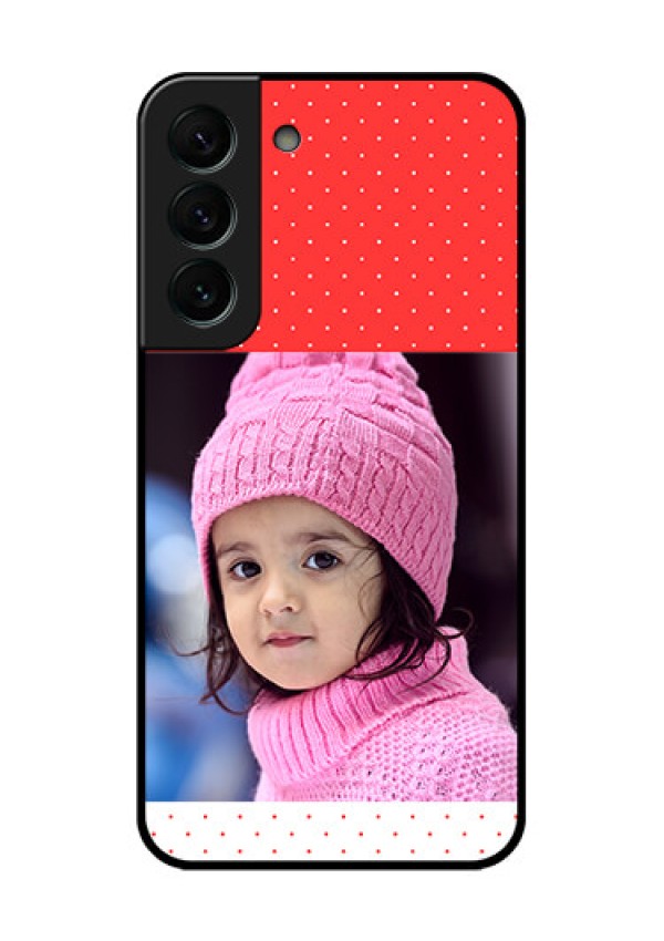 Galaxy S22 Plus 5G Photo Printing on Glass Case - Red Pattern Design