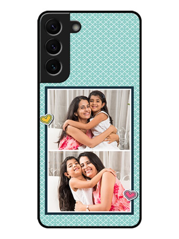 Custom Galaxy S22 Plus 5G Custom Glass Phone Case - 2 Image Holder with Pattern Design