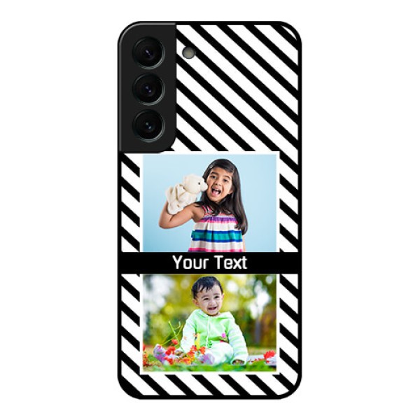 Galaxy S22 Plus 5G Photo Printing on Glass Case - Black And White Stripes Design Galaxy S22 Plus 5G Photo Printing on Glass Case - Black And White Stripes Design