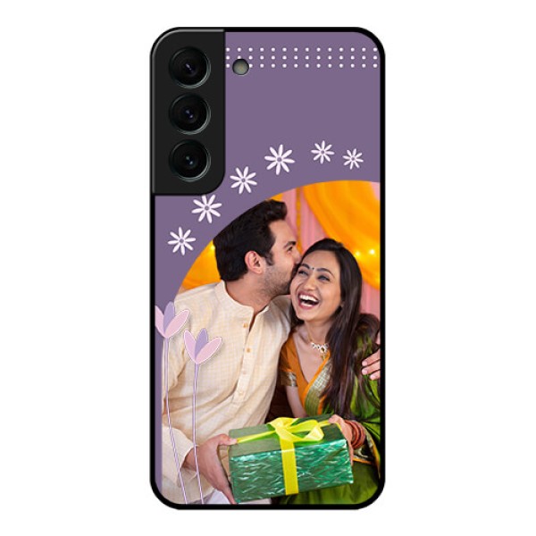 Galaxy S22 Plus 5G Custom Glass Mobile Case - Lavender flowers design