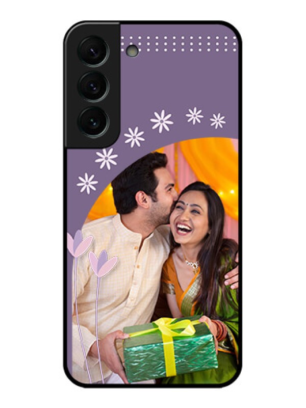Custom Galaxy S22 Plus 5G Custom Glass Mobile Case - Lavender flowers design