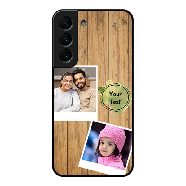 Galaxy S22 Plus 5G Custom Glass Phone Case - Wooden Texture Design