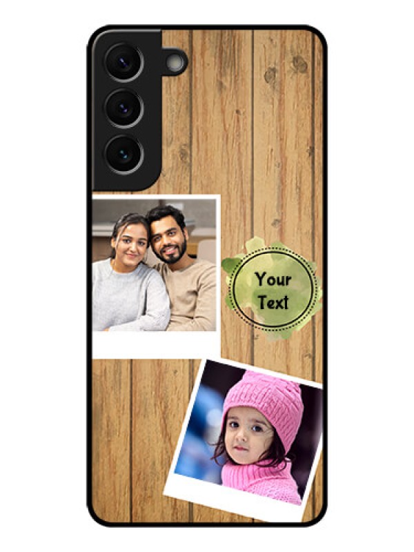 Custom Galaxy S22 Plus 5G Custom Glass Phone Case - Wooden Texture Design