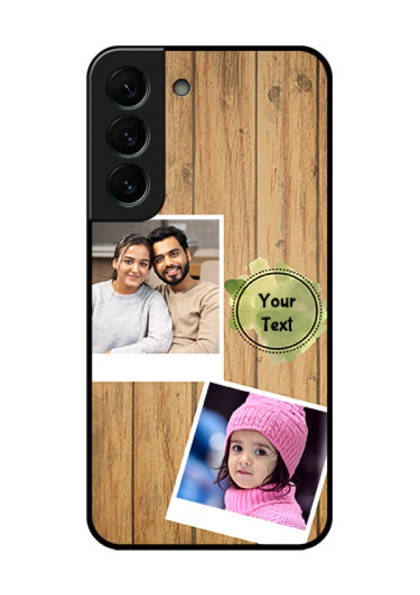 Galaxy S22 Plus 5G Custom Glass Phone Case - Wooden Texture Design