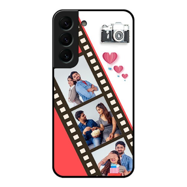 Galaxy S22 Plus 5G Personalized Glass Phone Case - 3 Image Holder with Film Reel Galaxy S22 Plus 5G Personalized Glass Phone Case - 3 Image Holder with Film Reel
