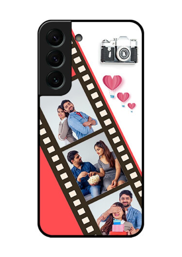 Galaxy S22 Plus 5G Personalized Glass Phone Case - 3 Image Holder with Film Reel