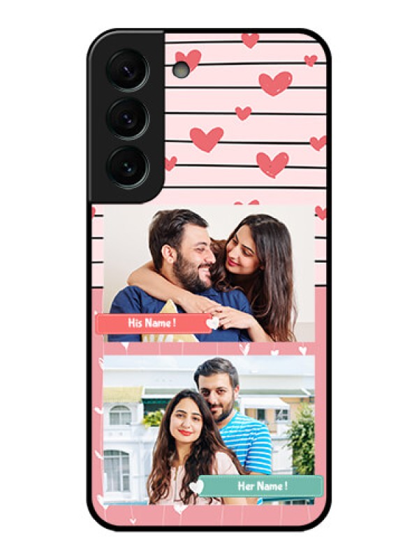 Custom Galaxy S22 Plus 5G Custom Glass Mobile Case - Photo with Heart Design