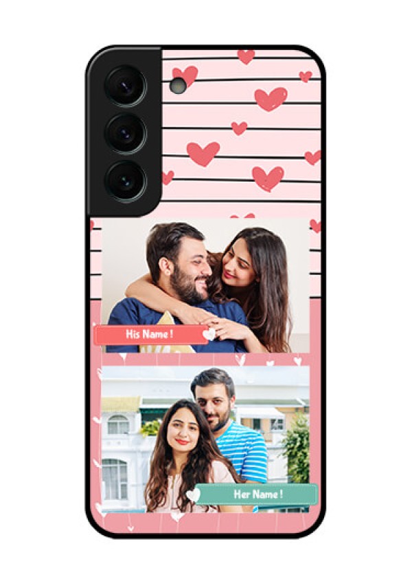 Galaxy S22 Plus 5G Custom Glass Mobile Case - Photo with Heart Design
