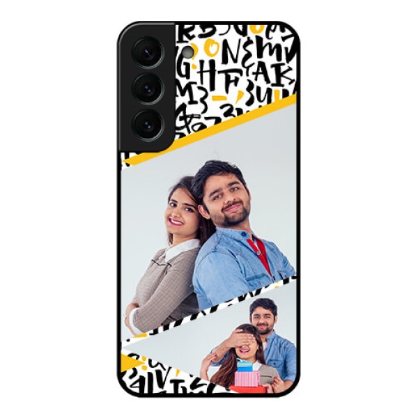 Galaxy S22 Plus 5G Custom Glass Mobile Case - Letters Pattern Design