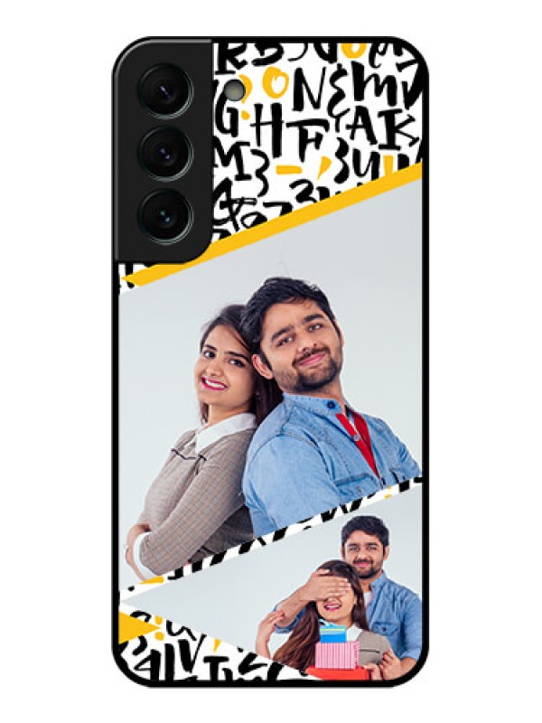 Custom Galaxy S22 Plus 5G Custom Glass Mobile Case - Letters Pattern Design