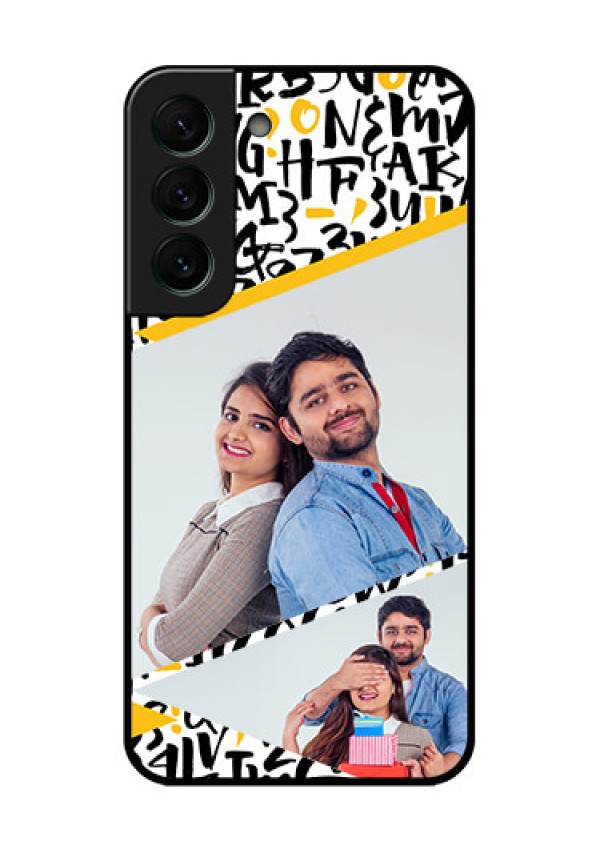 Galaxy S22 Plus 5G Custom Glass Mobile Case - Letters Pattern Design