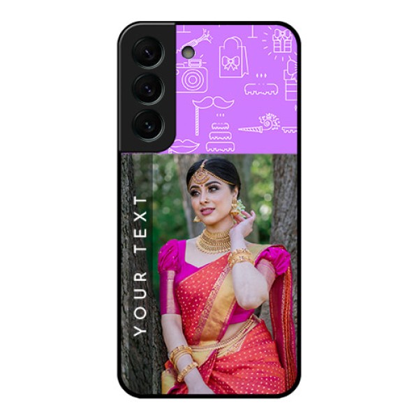 Galaxy S22 Plus 5G Custom Glass Mobile Case - Birthday Icons Design