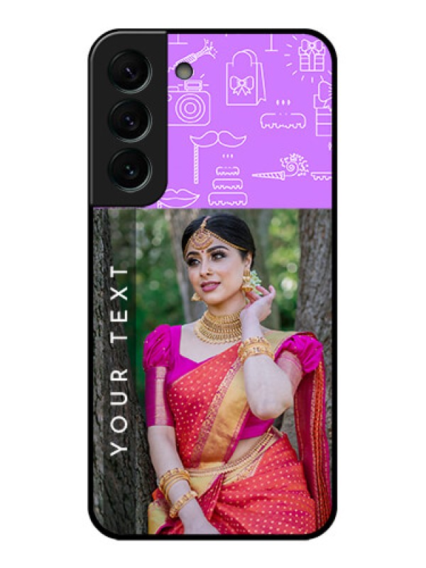 Custom Galaxy S22 Plus 5G Custom Glass Mobile Case - Birthday Icons Design