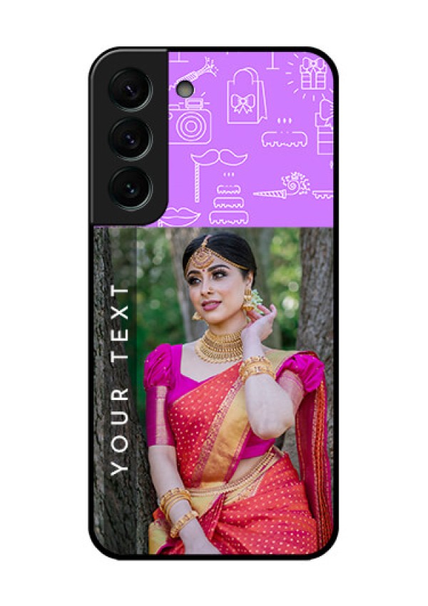 Galaxy S22 Plus 5G Custom Glass Mobile Case - Birthday Icons Design