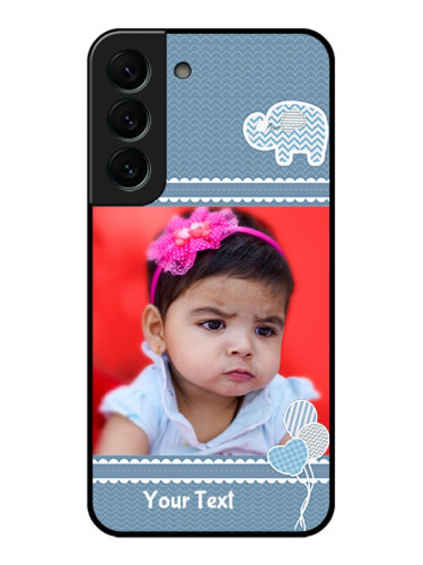 Custom Galaxy S22 Plus 5G Photo Printing on Glass Case - with Kids Pattern Design