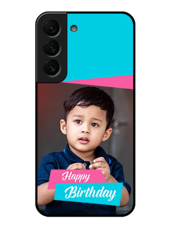 Custom Galaxy S22 Plus 5G Personalized Glass Phone Case - Image Holder with 2 Color Design