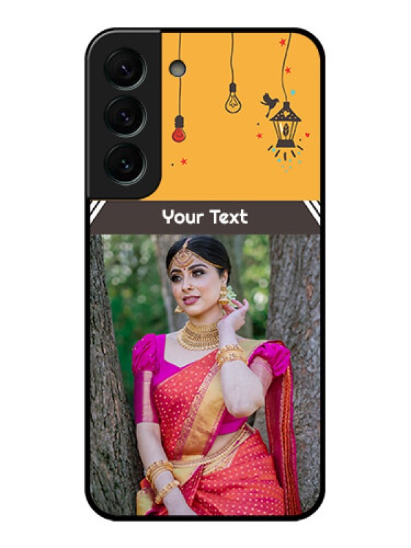 Custom Galaxy S22 Plus 5G Custom Glass Mobile Case - with Family Picture and Icons