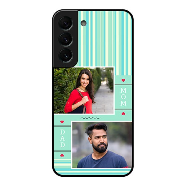 Galaxy S22 Plus 5G Custom Glass Phone Case - Mom & Dad Pic Design Galaxy S22 Plus 5G Custom Glass Phone Case - Mom & Dad Pic Design