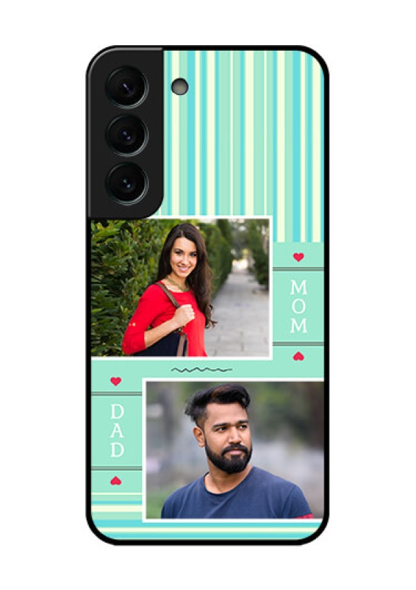 Galaxy S22 Plus 5G Custom Glass Phone Case - Mom & Dad Pic Design