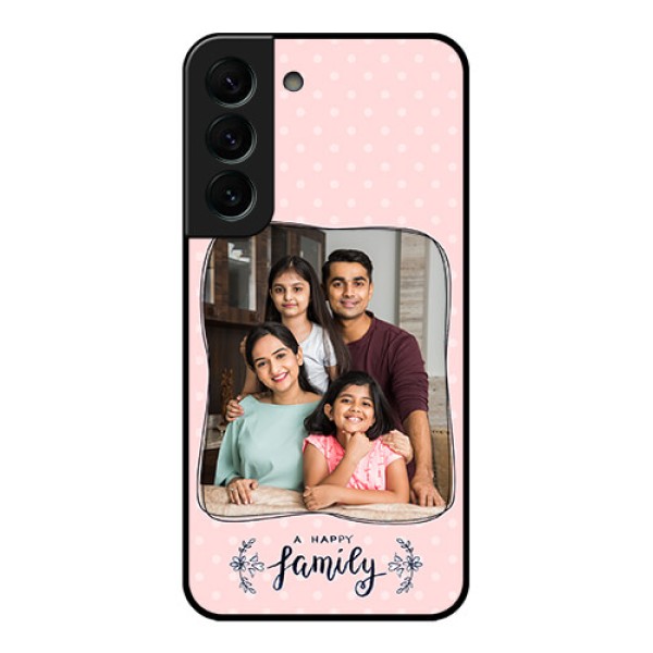 Galaxy S22 Plus 5G Custom Glass Phone Case - Family with Dots Design Galaxy S22 Plus 5G Custom Glass Phone Case - Family with Dots Design