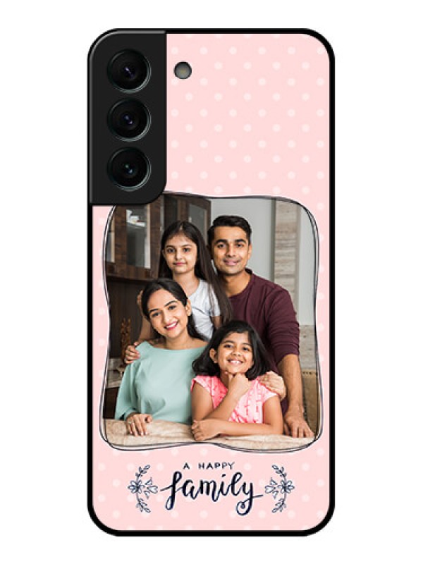 Custom Galaxy S22 Plus 5G Custom Glass Phone Case - Family with Dots Design