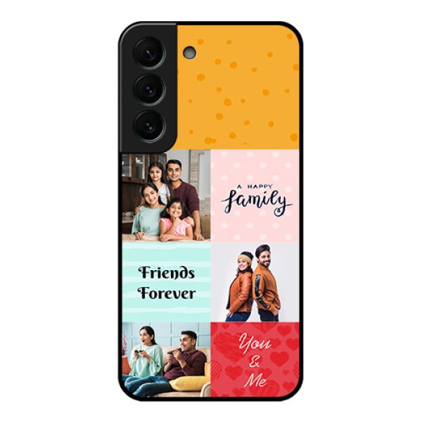 Galaxy S22 Plus 5G Personalized Glass Phone Case - Images with Quotes Design