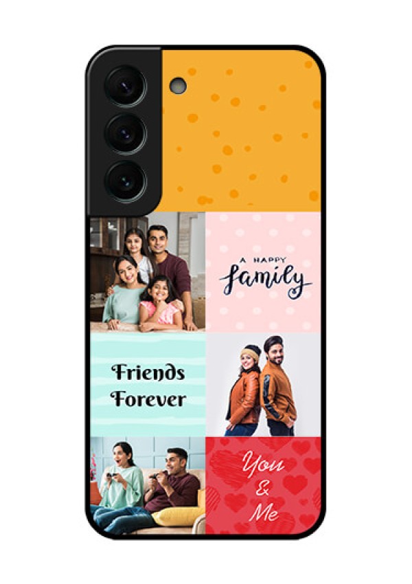Galaxy S22 Plus 5G Personalized Glass Phone Case - Images with Quotes Design