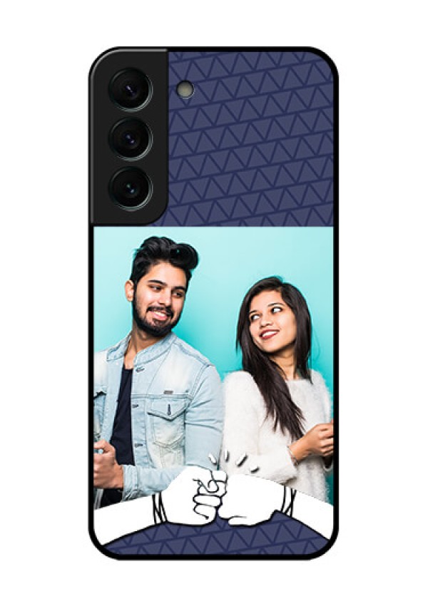 Galaxy S22 Plus 5G Photo Printing on Glass Case - with Best Friends Design