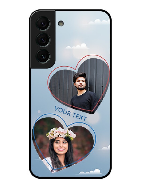 Custom Galaxy S22 Plus 5G Custom Glass Mobile Case - Blue Color Couple Design