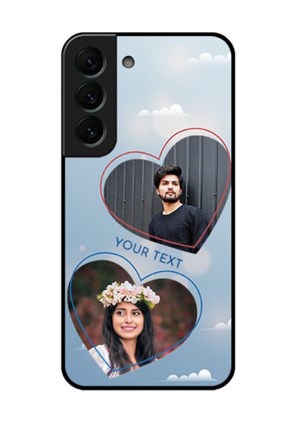 Galaxy S22 Plus 5G Custom Glass Mobile Case - Blue Color Couple Design
