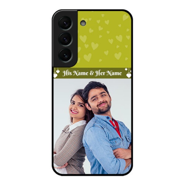 Galaxy S22 Plus 5G Custom Glass Phone Case - You & Me Heart Design