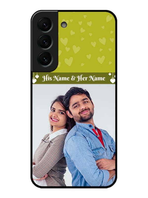 Custom Galaxy S22 Plus 5G Custom Glass Phone Case - You & Me Heart Design