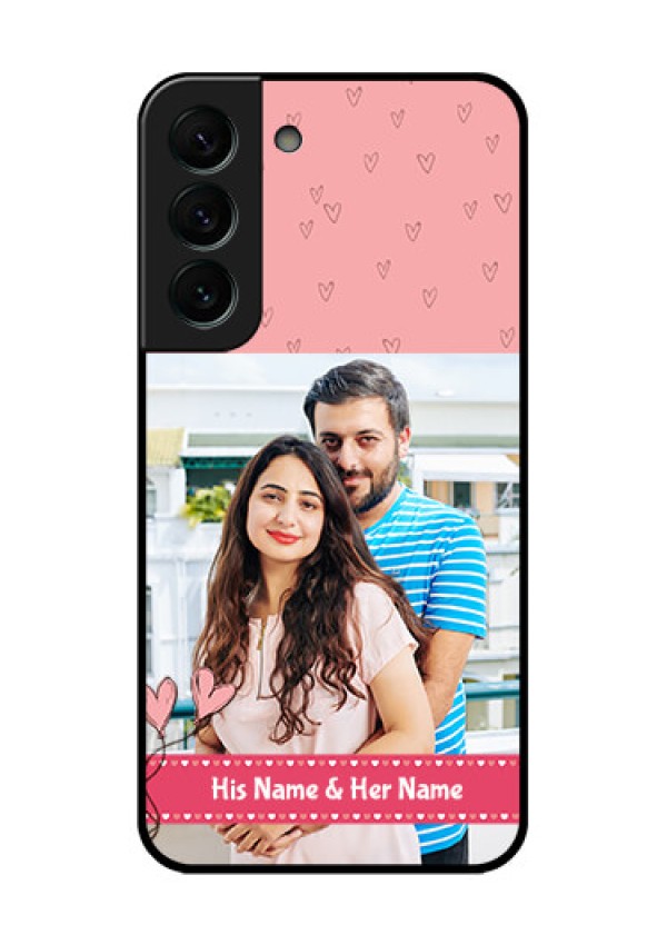 Galaxy S22 Plus 5G Personalized Glass Phone Case - Love Design Peach Color