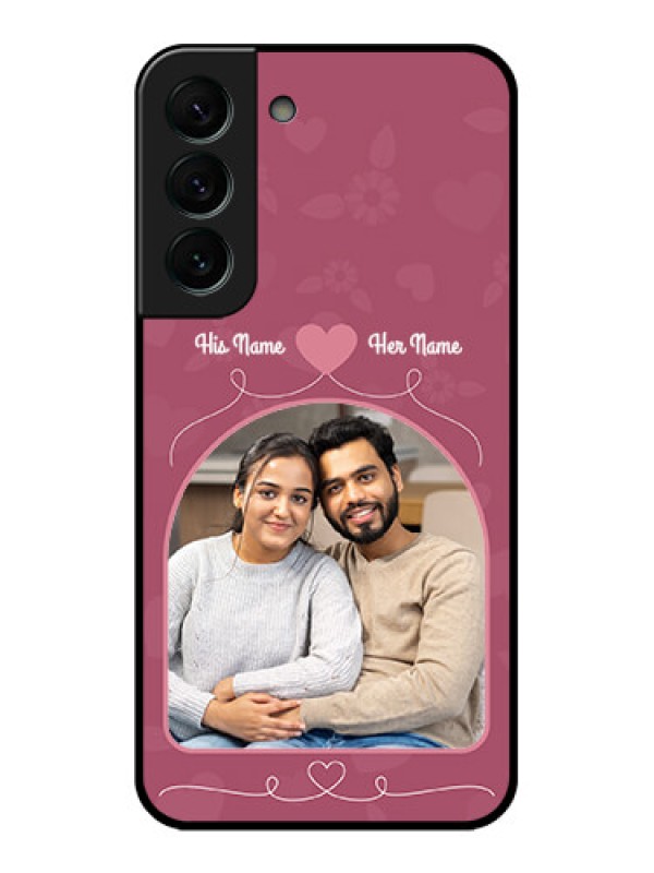 Custom Galaxy S22 Plus 5G Photo Printing on Glass Case - Love Floral Design
