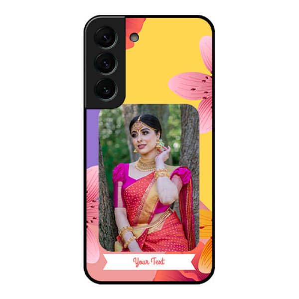 Galaxy S22 Plus 5G Custom Glass Mobile Case - 3 Image With Vintage Floral Design