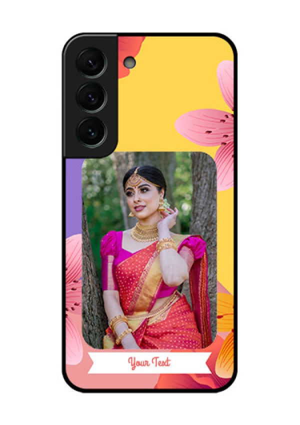 Galaxy S22 Plus 5G Custom Glass Mobile Case - 3 Image With Vintage Floral Design