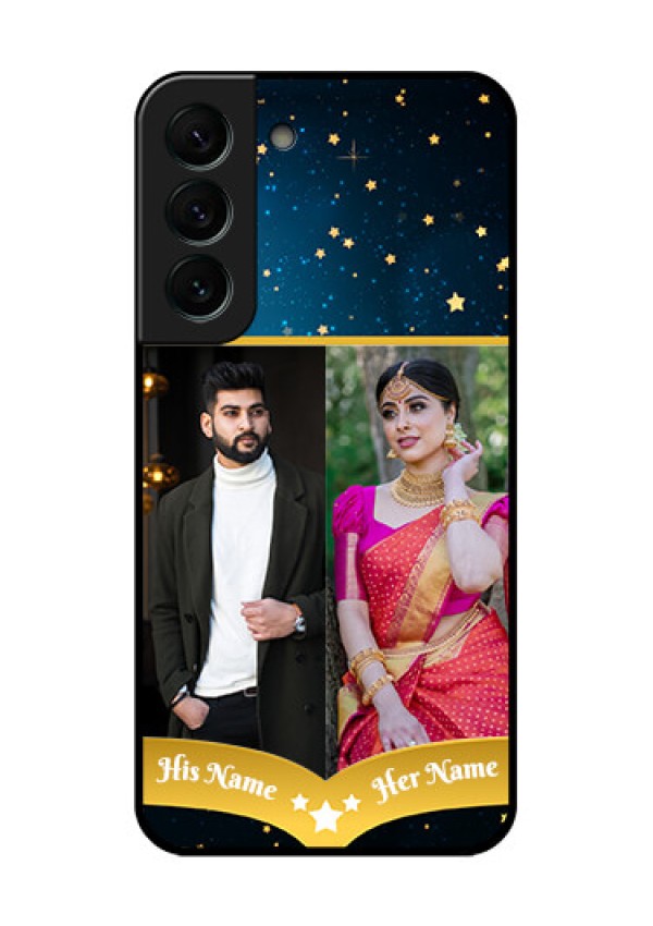 Galaxy S22 Plus 5G Custom Glass Phone Case - Galaxy Stars Backdrop Design