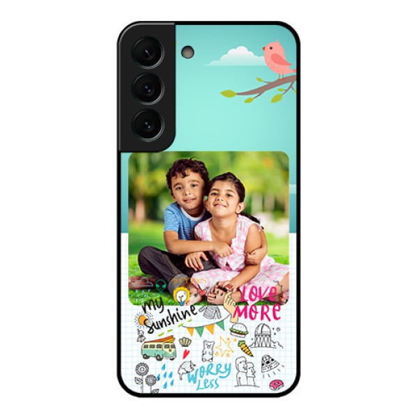 Galaxy S22 Plus 5G Photo Printing on Glass Case - Doodle love Design