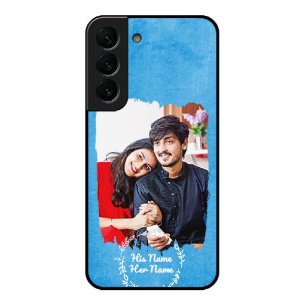 Galaxy S22 Plus 5G Custom Glass Phone Case - Blue Color Vintage Design