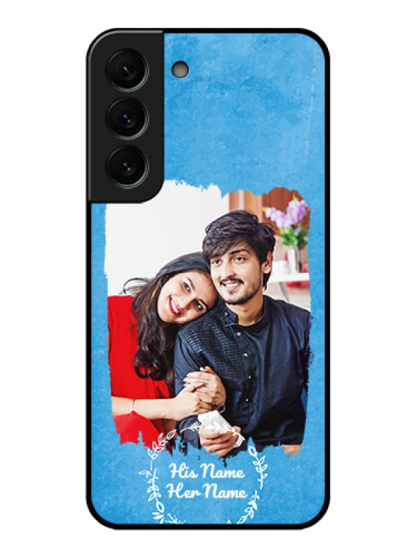 Custom Galaxy S22 Plus 5G Custom Glass Phone Case - Blue Color Vintage Design