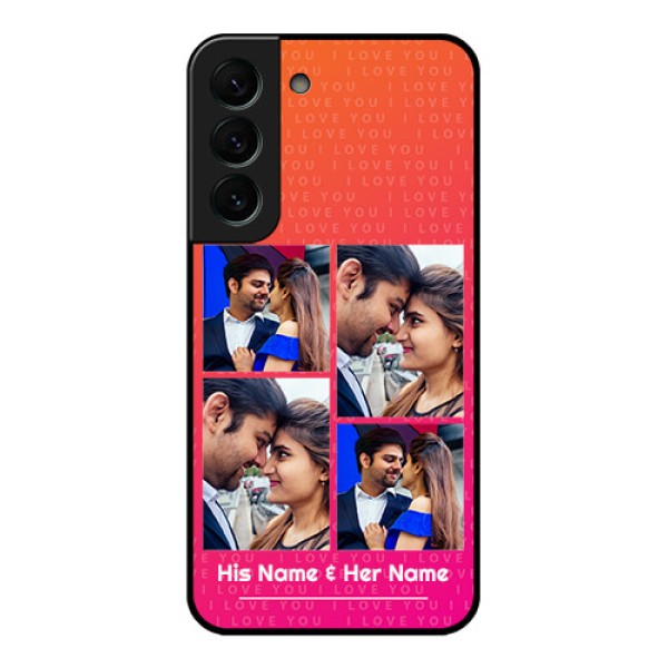 Galaxy S22 Plus 5G Custom Glass Phone Case - I Love You Pink Design