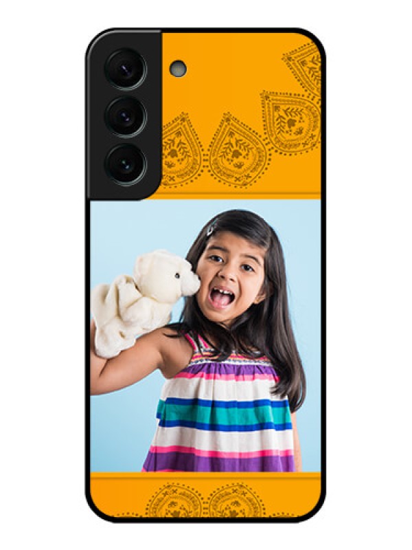 Custom Galaxy S22 Plus 5G Personalized Glass Phone Case - Photo Wedding Design